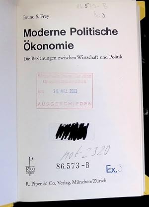 Image du vendeur pour Moderne politische konomie : Die Beziehungen zwischen Wirtschaft u. Politik. mis en vente par books4less (Versandantiquariat Petra Gros GmbH & Co. KG)