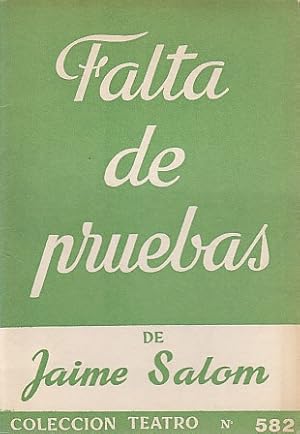 Seller image for FALTA DE PRUEBAS for sale by Librera Vobiscum