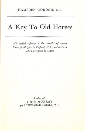 Immagine del venditore per Key to Old Houses venduto da WeBuyBooks