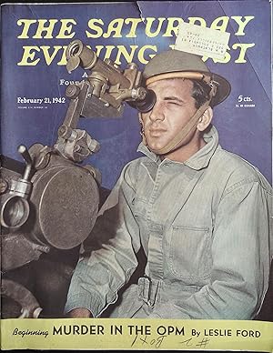 The Saturday Evening Post February 21, 1942 C.S. Forester, Leslie Ford!