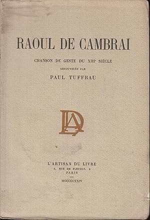 Image du vendeur pour Raoul de Cambrai, chanson de geste du XIIIe sicle mis en vente par PRISCA