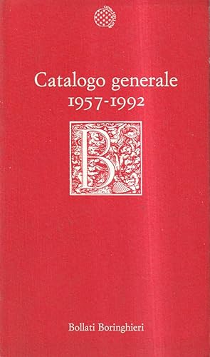 Catalogo generale (Bollati Boringhieri) 1957-1992
