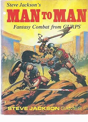 Image du vendeur pour Steve Jackson's Man to Man: Fantasy Combat from GURPS - Steve Jackson Games ( Generis Universal RolePlaying System -with MAPS )( Role Playing )(includes: Color Card Figures and Weapons; Questionnaire; SJ Games Catalog for 1986 )( RPG ) mis en vente par Leonard Shoup