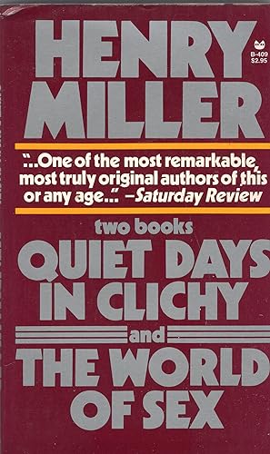 Image du vendeur pour Quiet Days in Clichy and the World of Sex: Two Books (Black Cat Book) -- B-409 mis en vente par A Cappella Books, Inc.