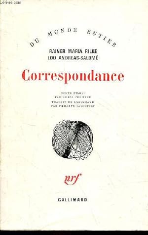 Imagen del vendedor de Correspondance - Collection " du monde entier ". a la venta por Le-Livre