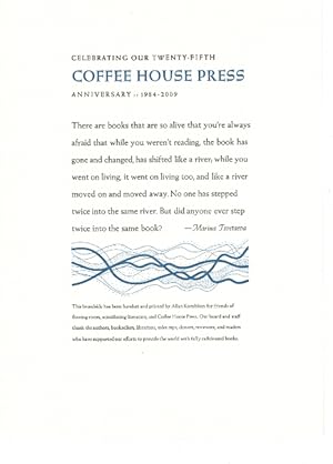 Celebrating our twenty-fifth Coffee House Press Anniversary.