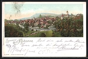 Ansichtskarte Aubonne, Fete des Musiques Vaudoises 1901, Ortsansicht