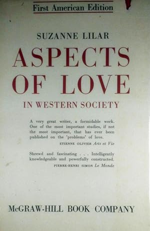 Imagen del vendedor de Aspects of Love in Western Society a la venta por Kayleighbug Books, IOBA