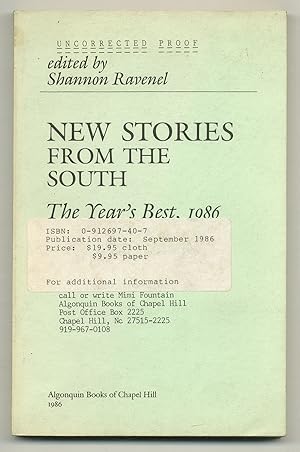 Bild des Verkufers fr New Stories from the South: The Year's Best, 1986 zum Verkauf von Between the Covers-Rare Books, Inc. ABAA