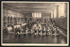 Ansichtskarte Hamburg-Wandsbek, Reichardt-Kakao-Werk, Brause und Schwimmbad für Arbeiterinnen