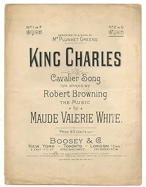 Imagen del vendedor de [Sheet music]: King Charles: Cavalier Song - No. 2 in G. a la venta por Between the Covers-Rare Books, Inc. ABAA