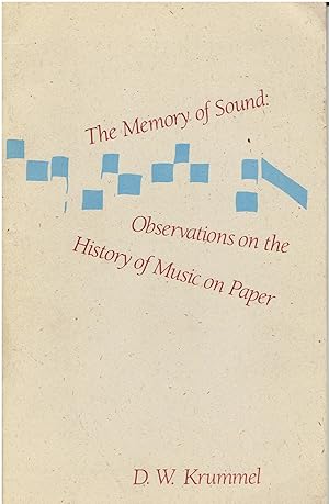 Immagine del venditore per The Memory of Sound: Observations on the History of Music on Paper venduto da Manian Enterprises
