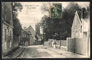 Carte postale Seine-Port, Rue de l`Eglise