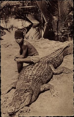 Ansichtskarte / Postkarte Missions Salesiennes, Siam, Krokodile