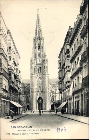 Bild des Verkufers fr Ansichtskarte / Postkarte Donostia San Sebastin Baskenland, Kirche des Guten Hirten zum Verkauf von akpool GmbH