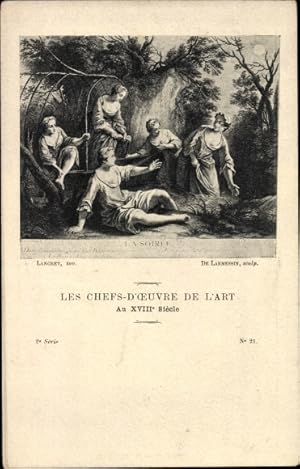 Bild des Verkufers fr Knstler Ansichtskarte / Postkarte De Larmessin, Die Meisterwerke der Kunst im 18. Jahrhundert, La Soiree zum Verkauf von akpool GmbH