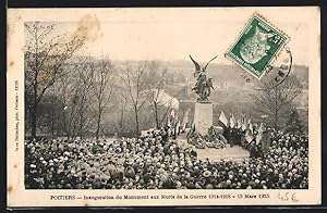 Carte postale Poitiers, Inauguration du Monument aux Morts de la Guerre 1914-1918, 15 Mars 1925