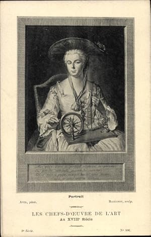 Bild des Verkufers fr Knstler Ansichtskarte / Postkarte Aved, Die Meisterwerke der Kunst im 18. Jahrhundert, Portrt zum Verkauf von akpool GmbH