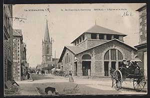 Carte postale Brehal, l`Eglise et la Halle