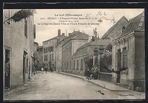 Carte postale Figeac, l`Hospice-Hopital Benevole, le Collège des Jeunes Filles et l`Ecole Primair...