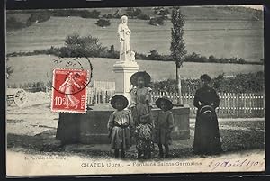 Carte postale Chatel, Fontaine Sainte-Germaine