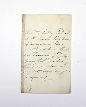 Imagen del vendedor de An Original Third Person Hand Written and Signed Letter by Prime Minister Henry John Temple, 3rd Viscount Palmerston a la venta por Lasting Words Ltd