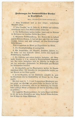 Forderungen der kommunistischen Parthei in Deutschland.