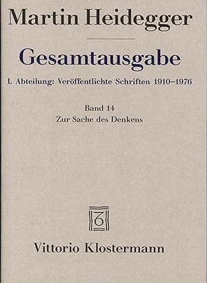 Zur Sache des Denkens - Band 14 (Martin Heidegger Gesamtausgabe)