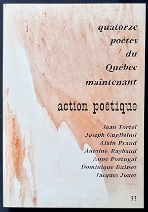 Imagen del vendedor de Action potique n93, automne 1983 : Quatorze potes du Qubec maintenant - a la venta por Le Livre  Venir