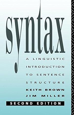 Bild des Verkufers fr Syntax: A Linguistic Introduction to Sentence Structure zum Verkauf von WeBuyBooks