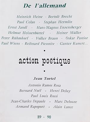 Seller image for Action potique n89-90, Quatrime trimestre 1982 : De l'allemand. for sale by Le Livre  Venir