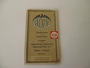 ADAC Vorkrieg Sraßenkarte von Deutschland Zürich 54 Maßstab 1:200 000