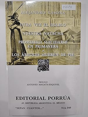 Image du vendeur pour Otra vez el Diablo-Nuestra Natacha-Prohibido suicidarse en primavera-Los rboles mueren de pie mis en vente par Libros nicos