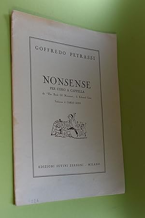 Bild des Verkufers fr NONSENSE per Coro a Cappella da "The Book Of Nonsense" di Edward Lear, Traduzione die Carlo Izzo, ES 4924 zum Verkauf von Antiquariat Biebusch