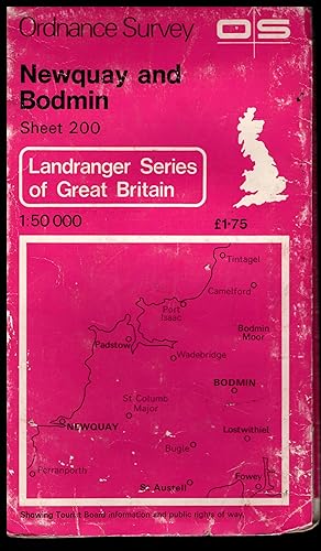 Imagen del vendedor de Ordnance Survey Map: NEWQUAY & BODMIN 1974 The Landranger Series of Great Britain: Sheet No.200 1:50,000 a la venta por Artifacts eBookstore