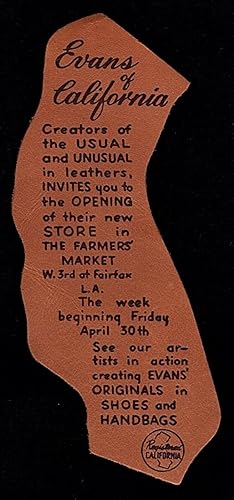 EVANS OF CALIFORNIA INVITATION TO SHOP OPENING AT THE LOS ANGELES FARMERS' MARKET