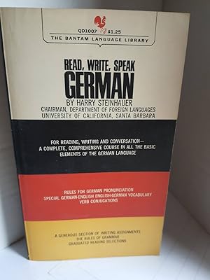 Imagen del vendedor de Read, Write Speak German by Harry Steinhauer a la venta por Hammonds Antiques & Books