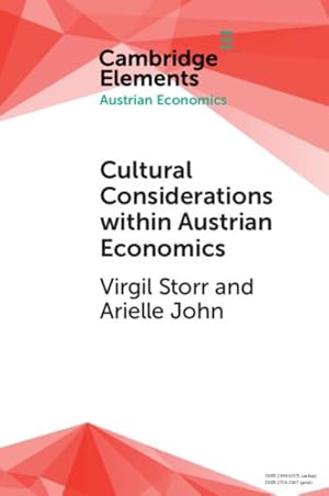 Imagen del vendedor de Cultural Considerations Within Austrian Economics a la venta por GreatBookPrices