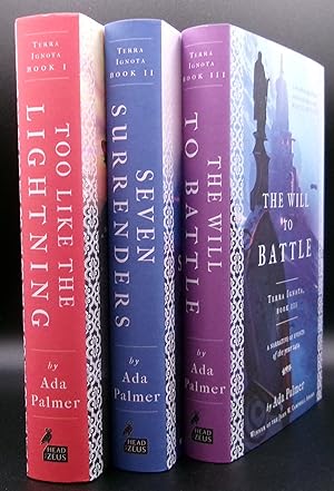 Image du vendeur pour Terra Ignota Trilogy: TOO LIKE THE LIGHTNING; SEVEN SURRENDERS; THE WILL TO BATTLE mis en vente par BOOKFELLOWS Fine Books, ABAA