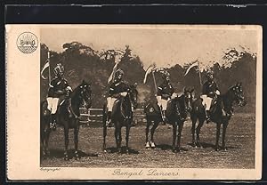 Postcard Bengal Lancers on horseback