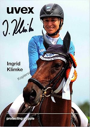 Imagen del vendedor de Original Autogramm Ingrid Klimke /// Autogramm Autograph signiert signed signee a la venta por Antiquariat im Kaiserviertel | Wimbauer Buchversand