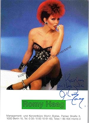 Seller image for Original Autogramm Romy Haag /// Autograph signiert signed signee for sale by Antiquariat im Kaiserviertel | Wimbauer Buchversand