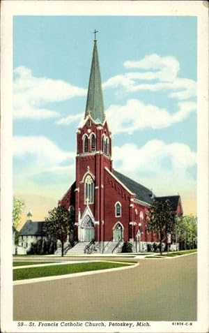Ansichtskarte / Postkarte Petoskey Michigan USA, St. Francis Catholic Church