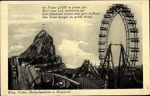Ansichtskarte / Postkarte Wien 2. Leopoldstadt, Prater, Hochschaubahn, Riesenrad