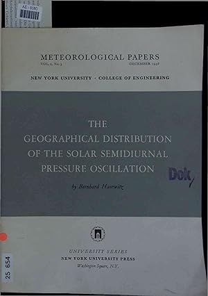 Seller image for The Geographical Distribution of the Solar Semidiurnal Pressure Oscillation. Meteorological Papers Vol. 2, No. 5 for sale by Antiquariat Bookfarm