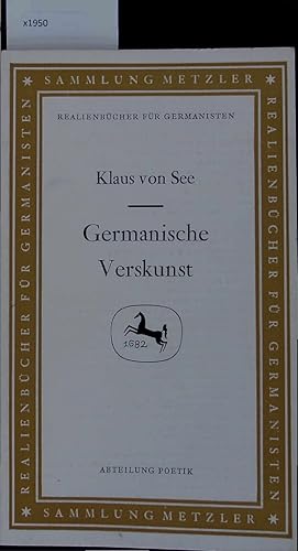 Immagine del venditore per Germanische Verskunst. venduto da Antiquariat Bookfarm