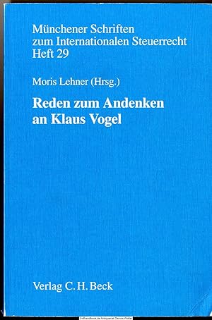 Seller image for Reden zum Andenken an Klaus Vogel for sale by Dennis Wolter