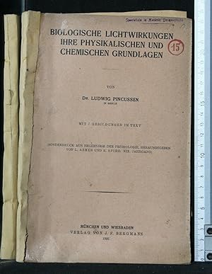 Seller image for BIOLOGISCHE LICHTWIRKUNGEN IHRE PHYSIKALISCHEN UND CHEMISCHEN for sale by Cartarum