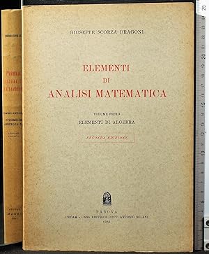 Bild des Verkufers fr Elementi di analisi matematica. Vol I zum Verkauf von Cartarum