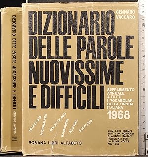 Imagen del vendedor de Dizionario delle parole nuovissime e difficili a la venta por Cartarum